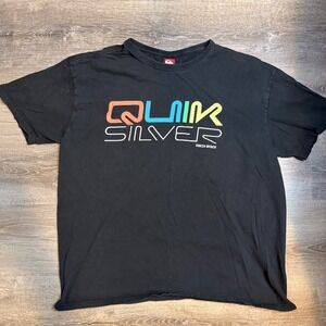 Y2K Quiksilver South Beach T Shirt Black Front/Back Graphic Tee Mens XL
